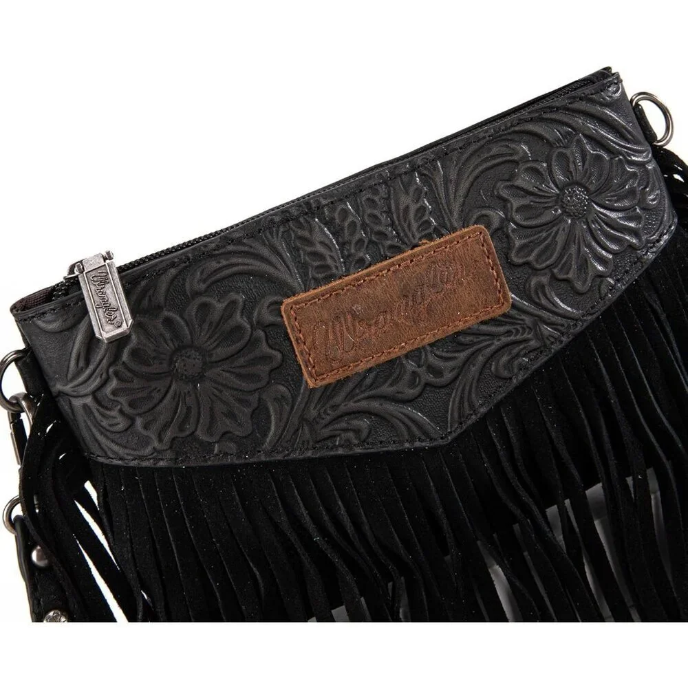 Women Crossbody Purse Fringe Faux Leather Zipper Convertible Small Bag